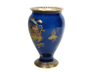 Carlton Ware Bleu Royale Vase, Mikado Pattern, 1920's