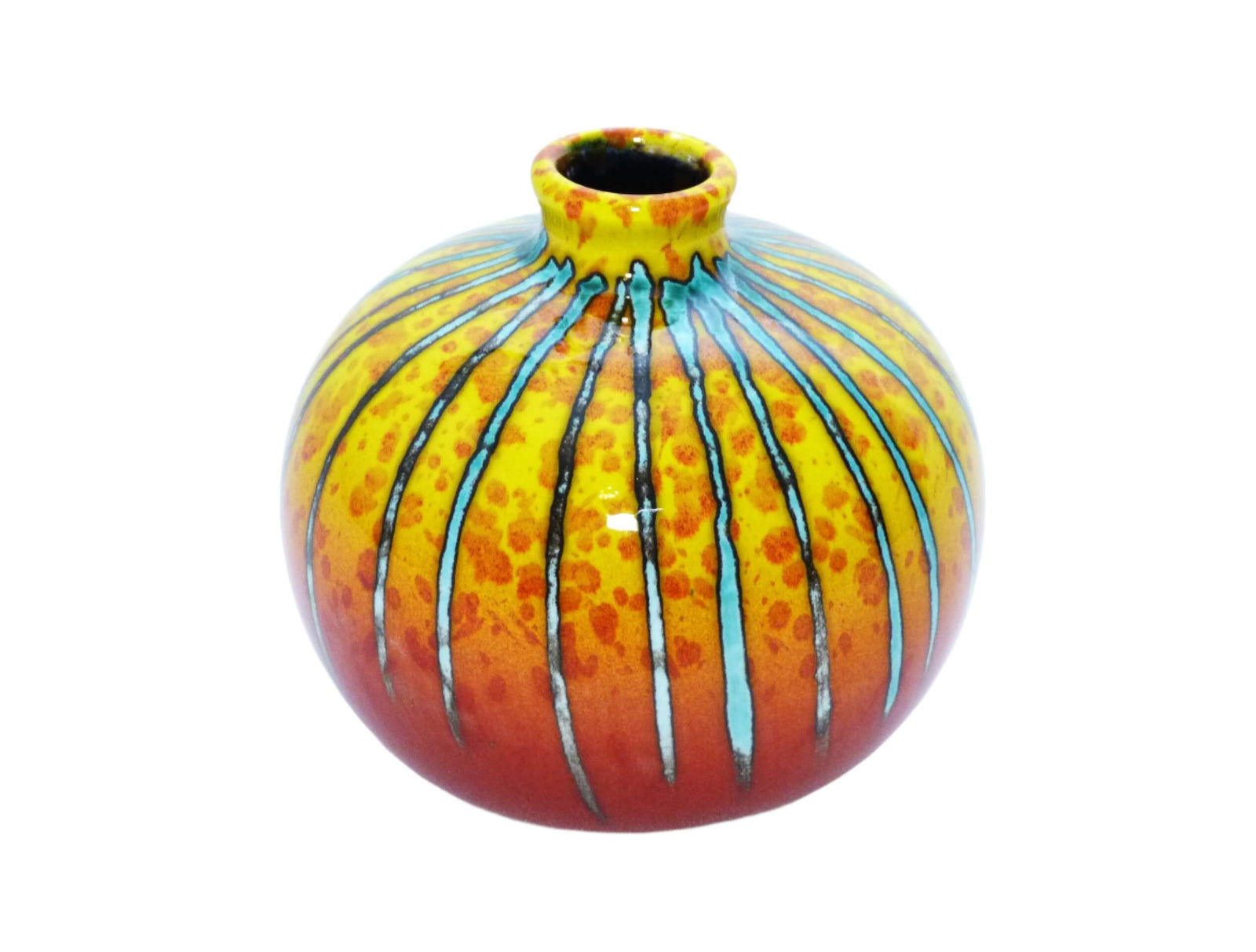 Anita Harris Art Pottery, Small Brimstone Marrakesh Vase, Fantastic Vibrant Home decor
