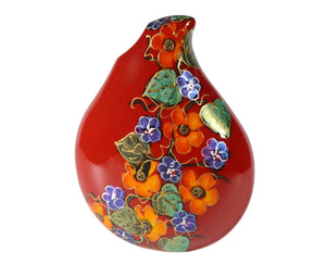 Red Vase, Anita Harris Art Pottery, Garland Teardrop Vase