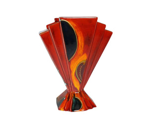 Anita Harris Art Pottery, Fan Vase, Art Deco Style Vase, Home Decor Item