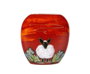 Sheep Vase, Very Cute Small Purse Vase, Anita Harris Art Pottery