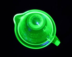 Uranium Glass Measuring Jug, T & S Handimaid Pitcher, 1950's, Glows Beautifully