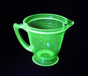 Uranium Glass Measuring Jug, T & S Handimaid Pitcher, 1950's, Glows Beautifully