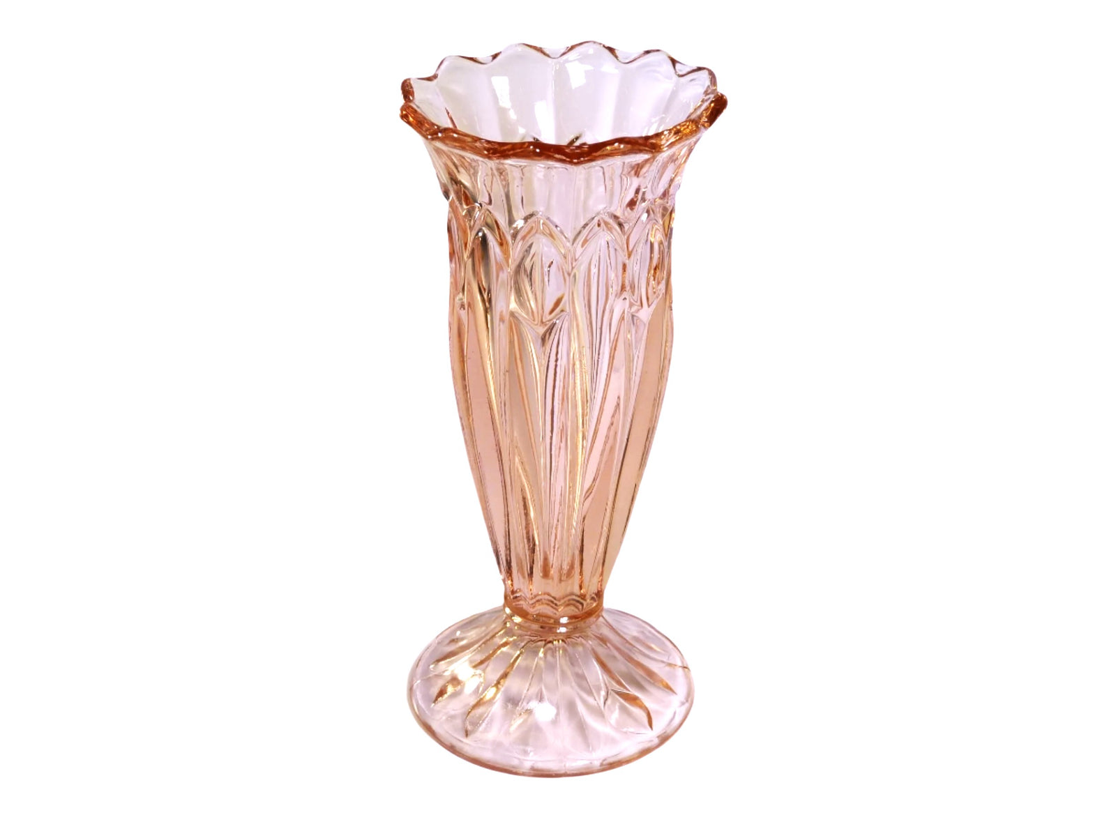 Art Deco Pink Glass Vase, Elegant, Attractive Shape