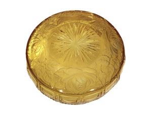 Vintage Amber Glass Bowl, Clear and Frosted Glass Serving Bowl