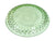 Green Glass Round Serving Plate, Diamond Pattern, 1930's