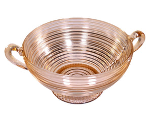 Striking Pink Glass Manhattan, "Horizontal Ribbed" Bowl