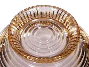 Striking Pink Glass Manhattan, "Horizontal Ribbed" Bowl