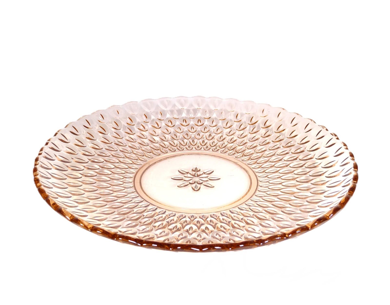 Pink Glass Large Serving Plate/Platter, Vintage Glass