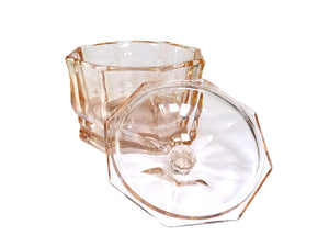 Vintage Pink Glass Candy Jar, Indiana Glass Company
