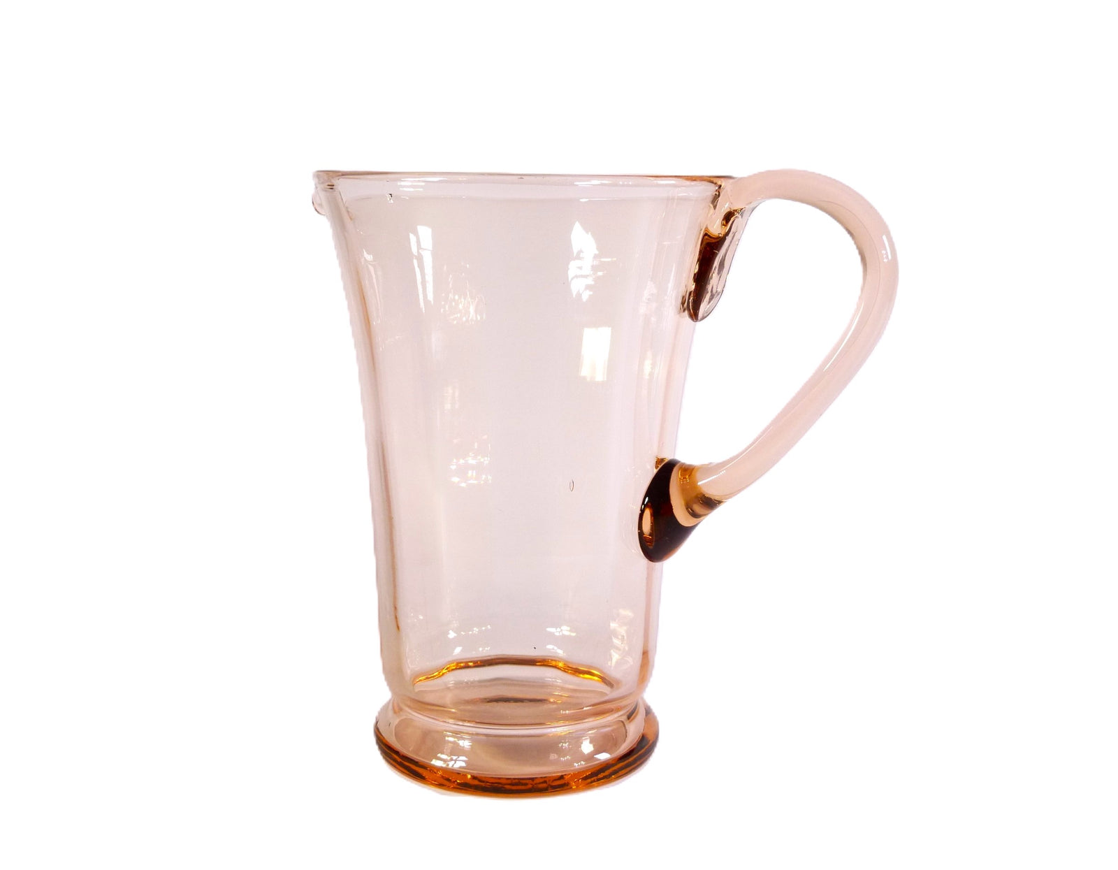 Vintage Pink Glass Water Jug, Large Cordial Pitcher
