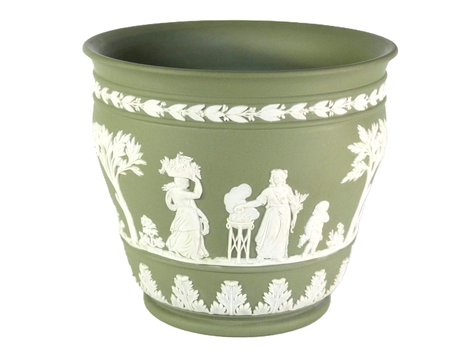 Green Wedgwood Jasperware Plant Pot, Showcase Your Plants