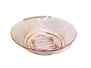 Art Deco Pink Glass Bowl, Superb Stolzle Art Deco Bowl