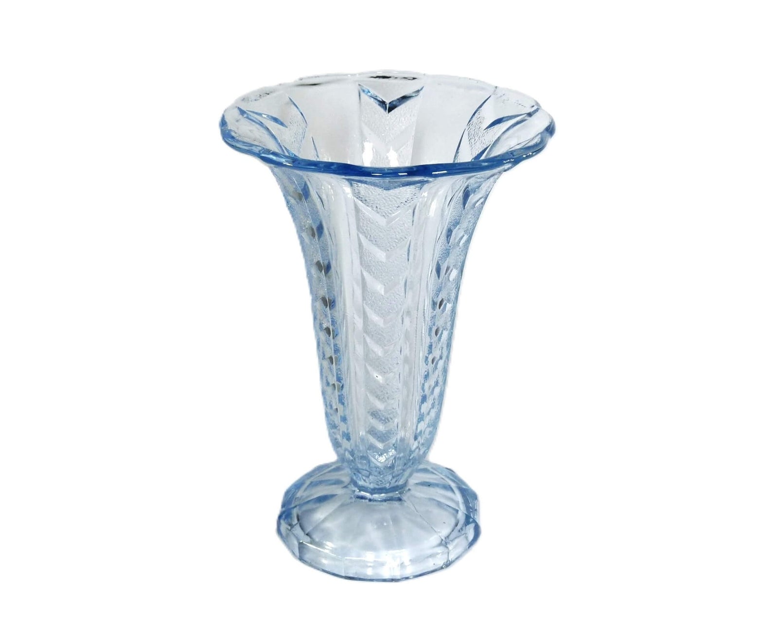 Blue Glass Vase, Vintage Flower Vase, Pretty Colour