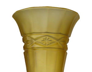 Art Deco Frosted Amber Glass Vase, Elegant Slim vase