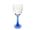 Beautiful Blue Ribbed Stemmed Wine Glasses, Set of Four