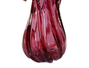Impressive Vintage Cranberry Glass Large Vase, Stunning Colour