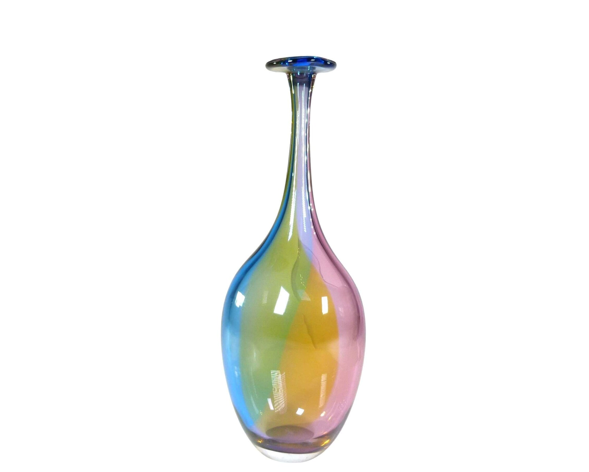 Kosta Boda Fidji Vase, Kjell Engman, Signed, Swedish Art Glass, 1988