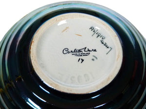 "Rabbits at Dusk" Carlton Ware Twin-Handled Vase, Orange Lustre, 1930's