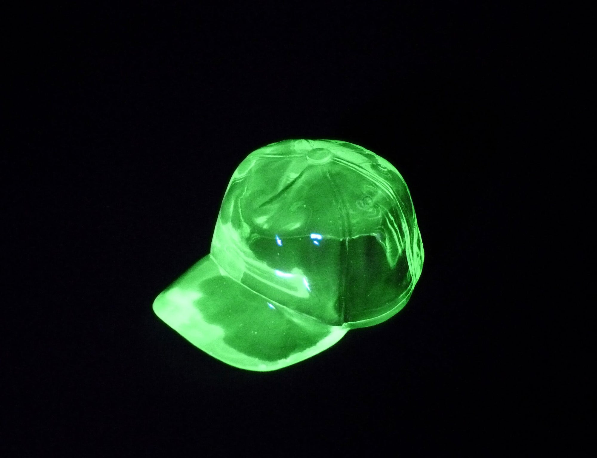 Uranium Glass Baseball Cap, Glows Beautifully