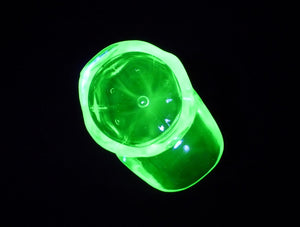 Uranium Glass Baseball Cap, Glows Beautifully
