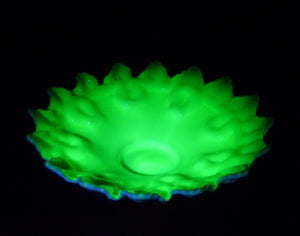Amazing Uranium Glass Bowl, Glows Magnificently
