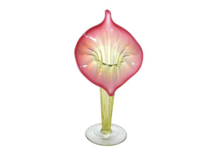 Elegant Jack-In-The-Pulpit Uranium Glass Vase, Glows Brightly