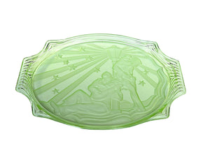 Uranium Glass Walther & Sohne Dressing Table Tray, Glows Magnificently
