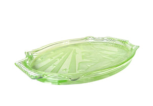 Uranium Glass Walther & Sohne Dressing Table Tray, Glows Magnificently