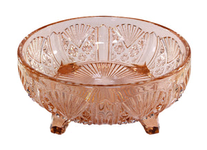 Art Deco Pink Glass Bowl, Davidson Serving Bowl, 1940