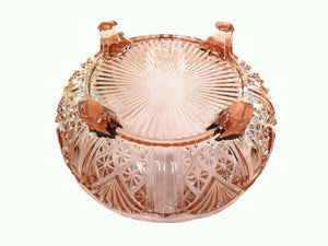 Art Deco Pink Glass Bowl, Davidson Serving Bowl, 1940