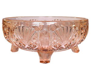 Art Deco Pink Glass Bowl, Davidson Serving Bowl, 1940