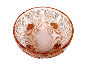 Art Deco Pink Glass Bowl, Davidson Serving Bowl, 1940