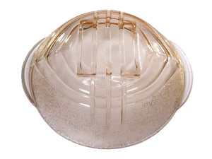 Art Deco Pink Glass Bowl, Superb Stolzle Art Deco Bowl