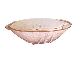 Art Deco Pink Glass Bowl, Superb Stolzle Art Deco Bowl
