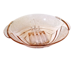 Art Deco Pink Glass Bowl, Superb Stolzle Art Deco Bowl
