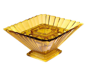 Amber Bagley Vase, 'Wyndham' Pattern, 1930's, Stunning