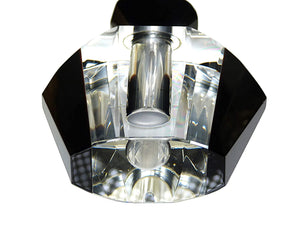 Art Deco Style Black and Clear Glass Perfume Bottle, Beautiful Gift