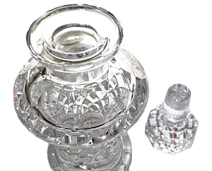 Vintage Hand Cut Crystal Perfume Bottle, Czechoslavakian