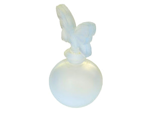 Chamart France, Opalescent Glass Perfume Bottle, Butterfly Stopper