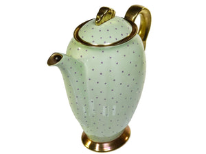 Carlton Ware Coffee Set, Magnificent Colour, Pale Green with Purple Polka Dots