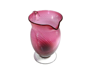 Cranberry Glass Jug, Murano Glass Water Pitcher, Gorgeous Colour