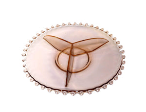 Pink Glass Divided Serving Plate, Candlewick Design, 1936-1984