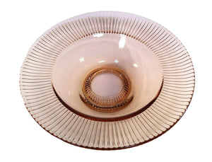 Stunning Pink Glass Clear Thinker Float Bowl, 1960's