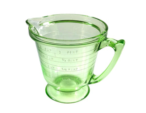 Uranium Glass Measuring Jug, 1950's, T & S Handimaid Pitcher, Glows Beautifully