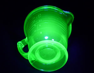 Uranium Glass Measuring Jug, 1950's, T & S Handimaid Pitcher, Glows Beautifully