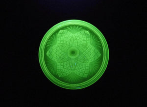 Stunning Uranium Glass Butter Dish, Davidson Primrose Pearline Glass