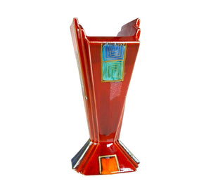 Anita Harris Fan Vase, Art Deco Style Vase, Art Pottery, Home Decor Item