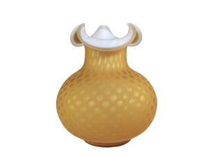 Victorian Orange Satin Glass Vase, Stunning Colour