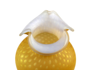 Victorian Orange Satin Glass Vase, Stunning Colour